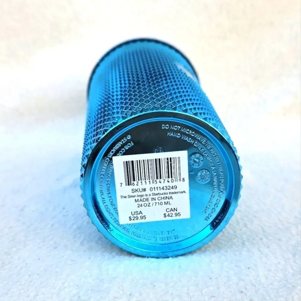 Starbucks Blue Chrome Studded Tumbler 24oz